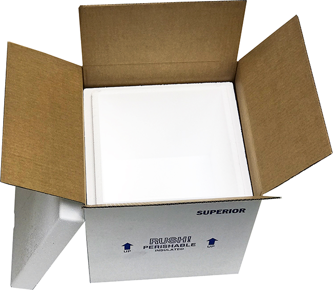 1 FOAM COOLER- 12.25X12.25X12 1 CARDBOARD