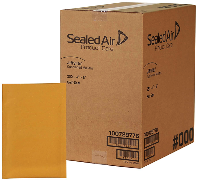 BUBBLE MAILER:4&quot;X8&quot; SELF SEAL250 PER CASE