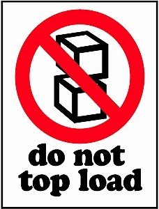 DO NOT TOP LOAD LABEL 500/ROLL