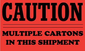 CAUTION MULTIPLE CARTON LABEL