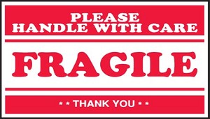 FRAGILE HANDLE W CARE  LABEL:SCL536
