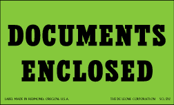 DOCUMENTS ENCLOSED LABEL500/RL